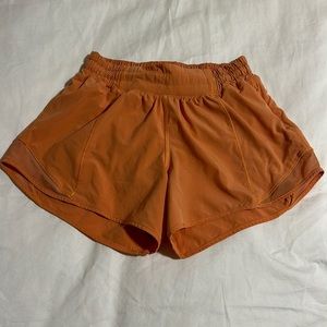 Lululemon orange hotty hot shorts
